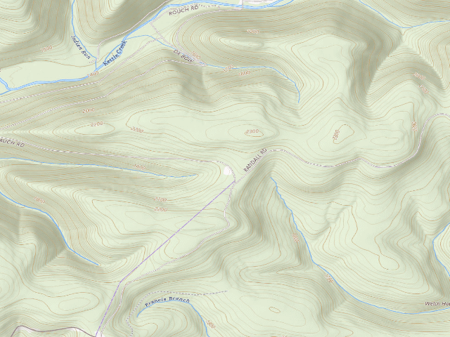 USGS topographic map of Susquehannock State Forest roadside campsite 022 Gas Well B
