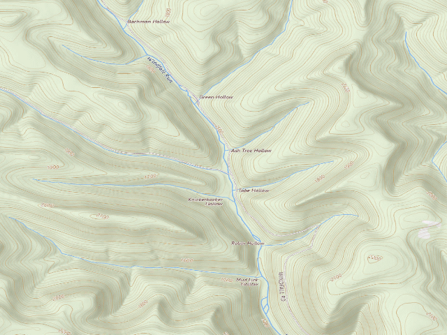 USGS topographic map of Susquehannock State Forest roadside campsite 024 Red Ridge