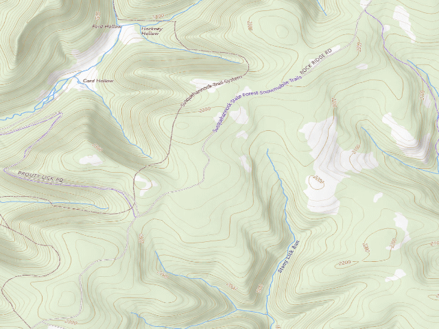 USGS topographic map of Susquehannock State Forest roadside campsite 027 Rock Ridge Landing A