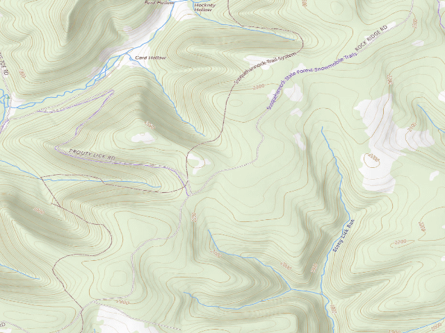 USGS topographic map of Susquehannock State Forest roadside campsite 028 Rock Ridge Landing B