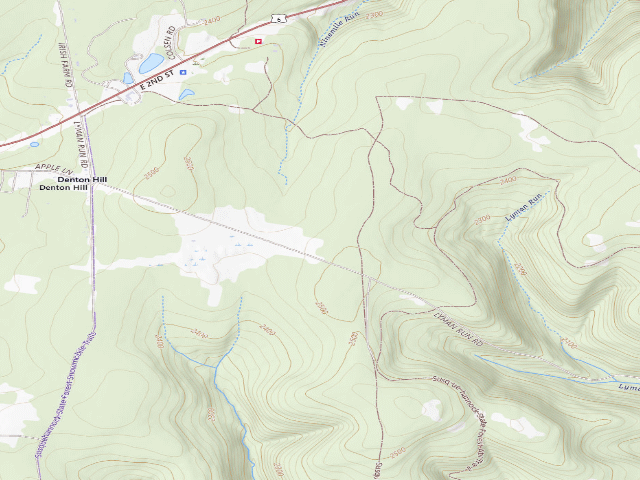 USGS topographic map of Susquehannock State Forest roadside campsite 038 Duck Ponds