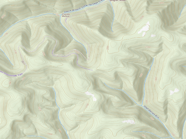 USGS topographic map of Susquehannock State Forest roadside campsite 042 Double Gates