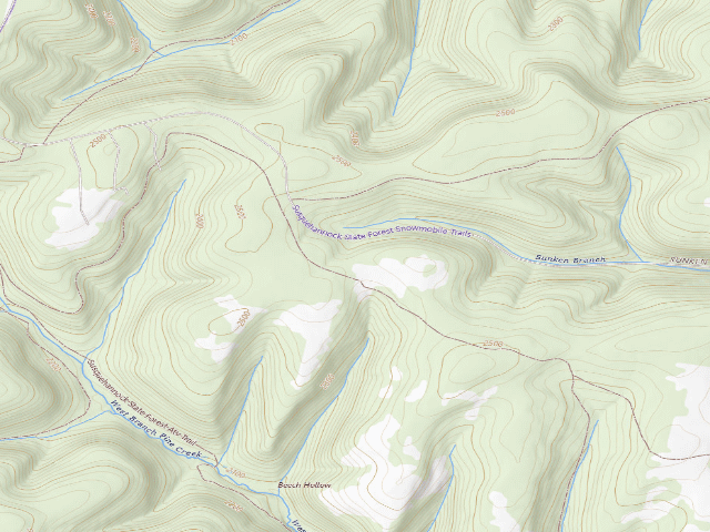 USGS topographic map of Susquehannock State Forest roadside campsite 046 Sunken Branch ATV C