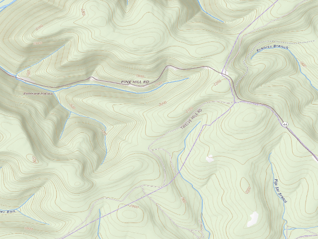USGS topographic map of Susquehannock State Forest roadside campsite Horsey Hilton 002