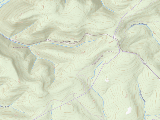 USGS topographic map of Susquehannock State Forest roadside campsite Horsey Hilton 004