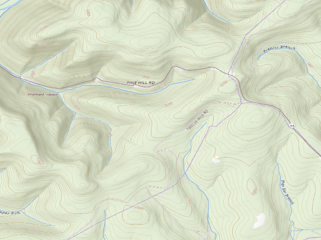 USGS topographic map of Susquehannock State Forest roadside campsite Horsey Hilton 005