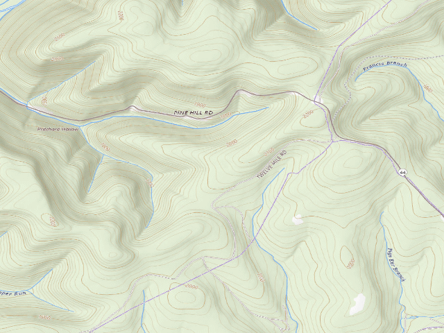 USGS topographic map of Susquehannock State Forest roadside campsite Horsey Hilton 006