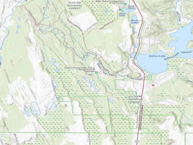 USGS topographic map of Sutton Campground, Group Campground & Trailhead