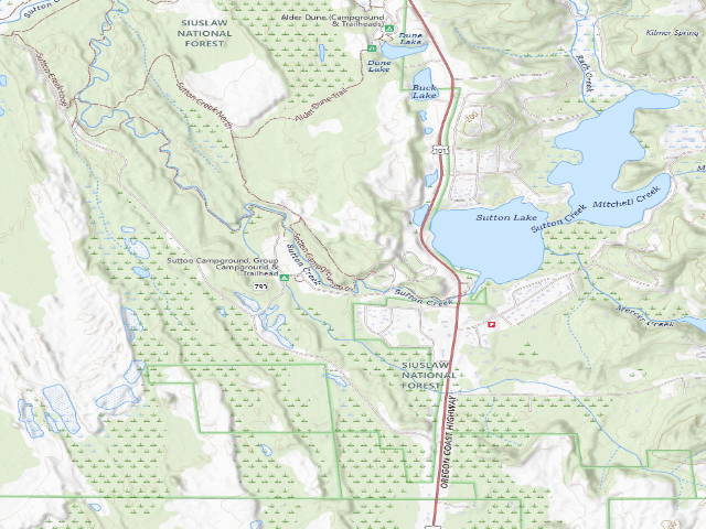 USGS topographic map of Sutton Campground