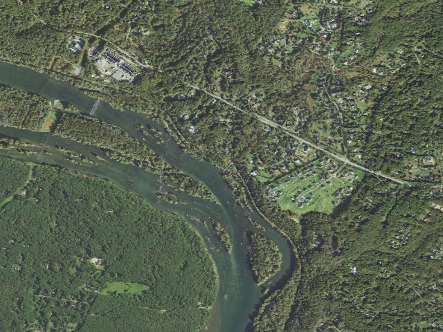 Aerial image of Swains Lock hiker-biker campsite (C&O Canal towpath mile 16.6)