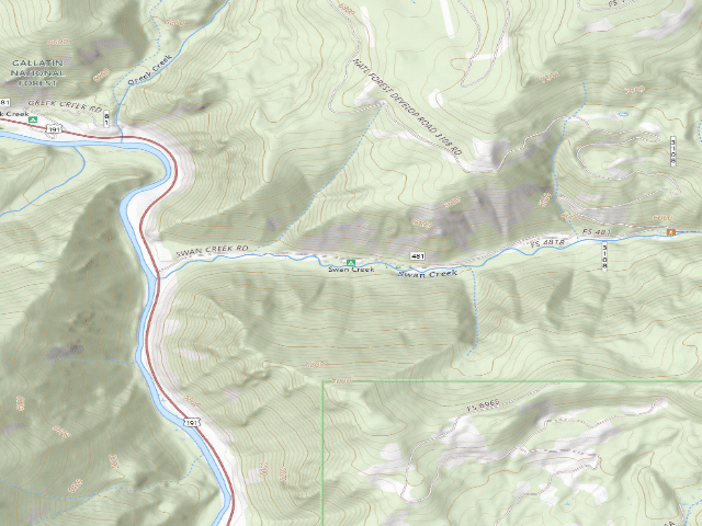 USGS topographic map of Swan Creek