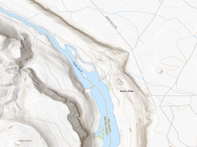 USGS topographic map of Swan Falls River Access