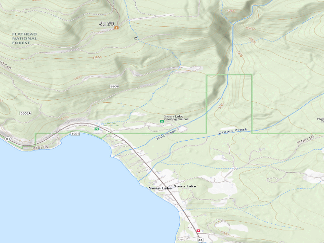 USGS topographic map of Swan Lake Campground