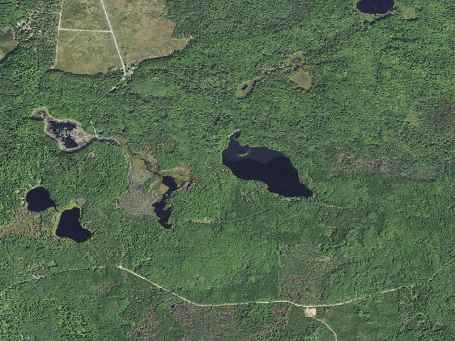 Aerial image of Swan Lake Camping Area