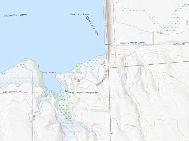 USGS topographic map of Swanson Reservoir SRA