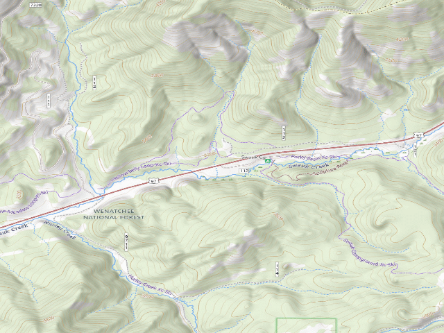 USGS topographic map of Swauk Campground