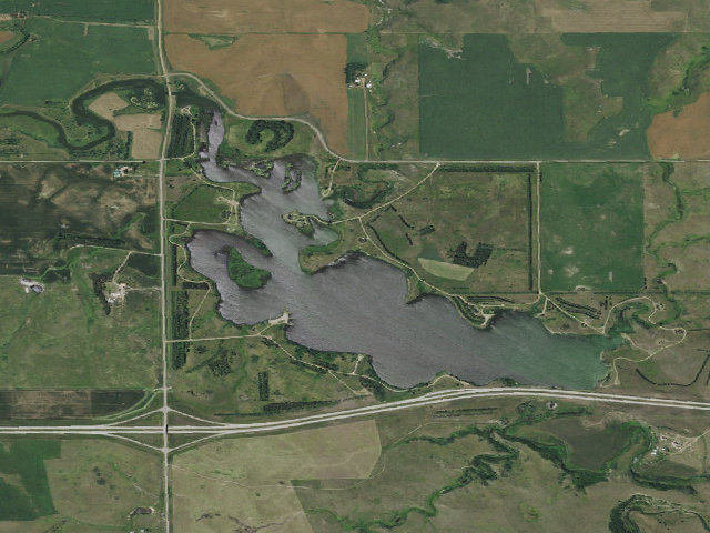 Aerial image of Sweet Briar Lake WMA (Morton County)