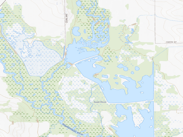 USGS topographic map of Sweet Marsh WMA