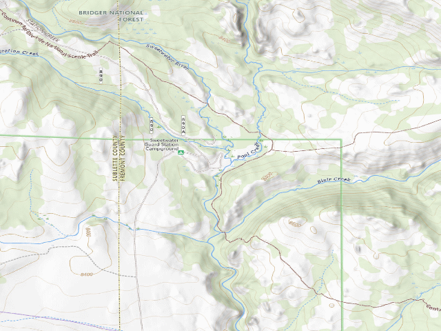 USGS topographic map of Sweetwater Guard Station Campground