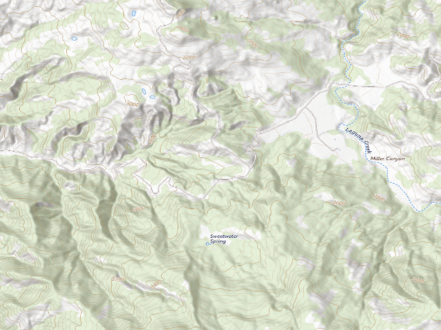 USGS topographic map of Sweetwater Laguna Mountain Campground (Free, BLM)