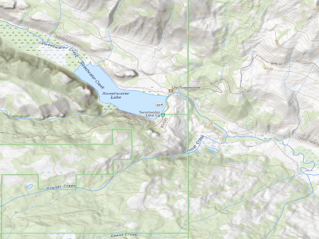 USGS topographic map of Sweetwater Lake Campground