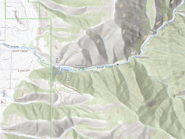 USGS topographic map of Swift Creek Campground