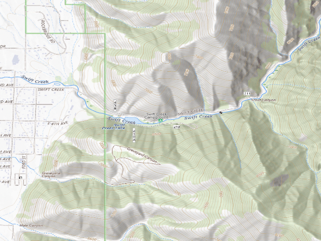 USGS topographic map of Swift Creek Campground