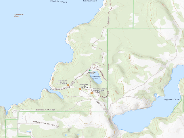 USGS topographic map of Swisher Lake Campground