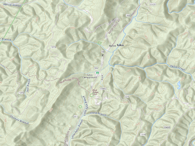 USGS topographic map of Sylco Campground