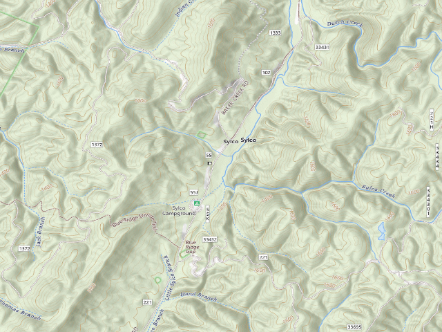 USGS topographic map of Sylco Campground