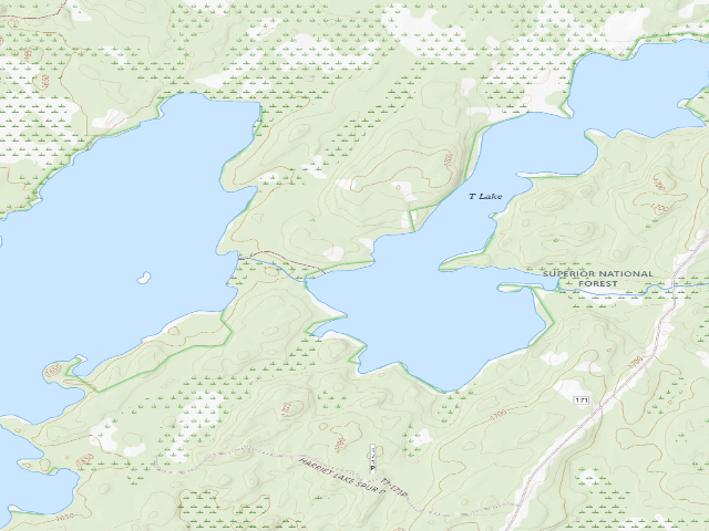 USGS topographic map of T Lake Site 1