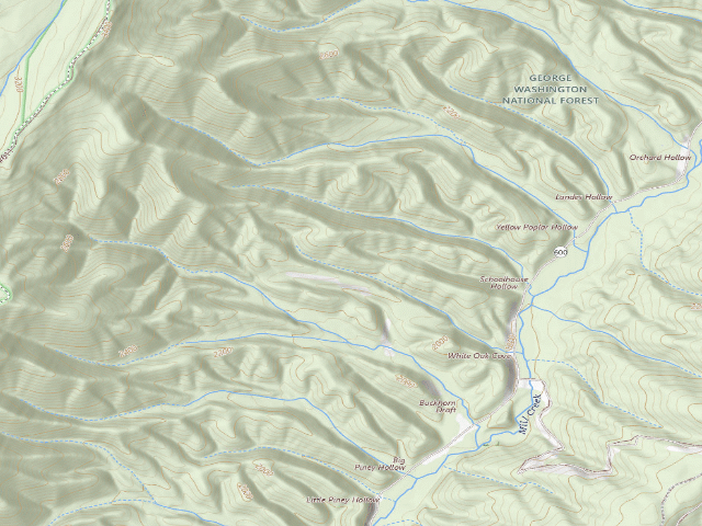 USGS topographic map of T.M. Gathright WMA