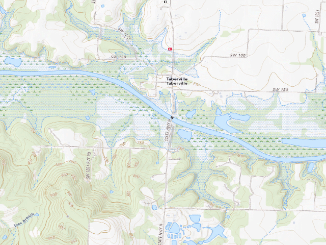 USGS topographic map of Taberville Access