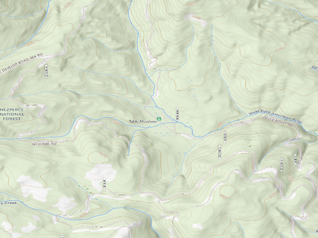 USGS topographic map of Table Meadows