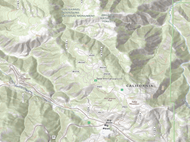 USGS topographic map of Table Mountain Campground
