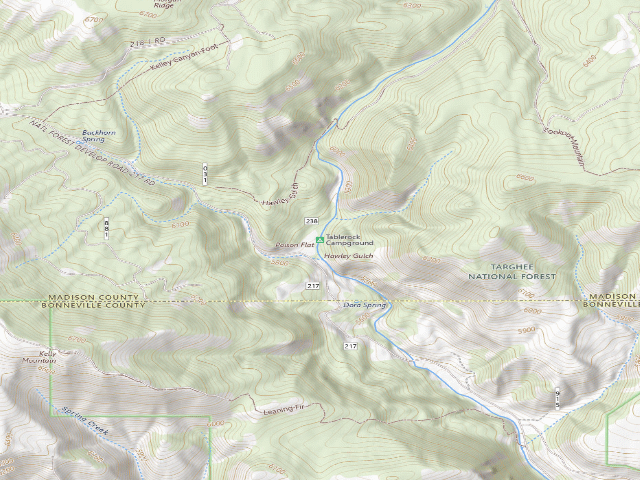 USGS topographic map of Tablerock Campground
