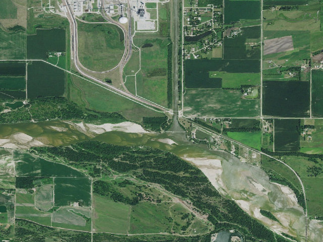 Aerial image of Tailrace Park