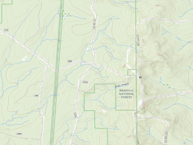 USGS topographic map of Tallahala WMA camp site 3