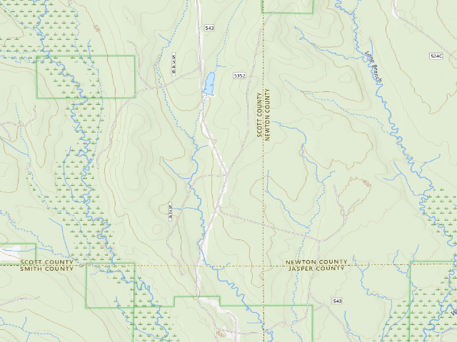 USGS topographic map of Tallahala WMA camp site 5