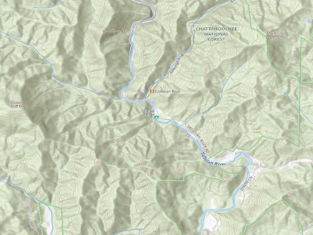USGS topographic map of Tallulah River