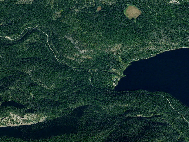 Aerial image of Tally Lake Campground