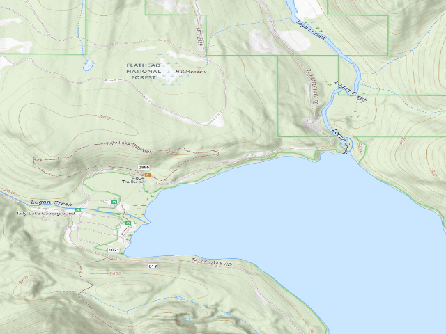 USGS topographic map of Tally Lake North Beach Site 8