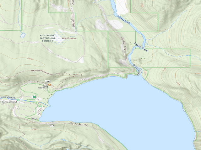 USGS topographic map of Tally Lake North Site 7