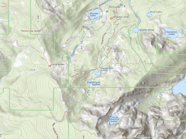 USGS topographic map of Tamarack Lakes
