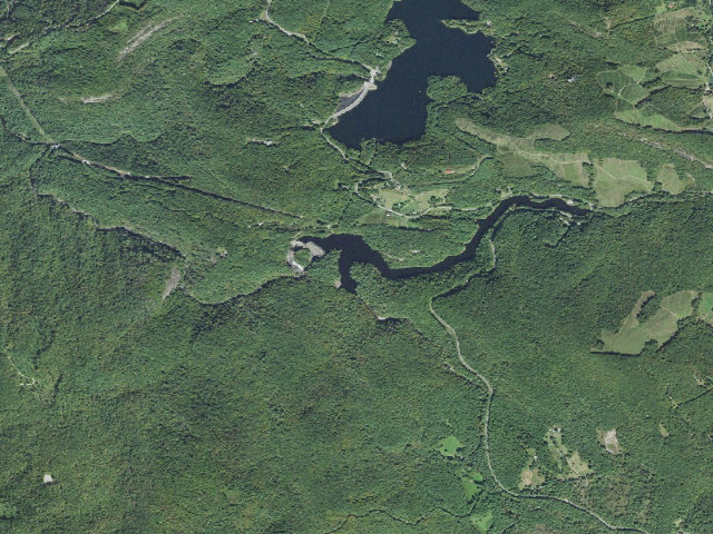 Aerial image of Tanasee Lake Dispersed Campsites