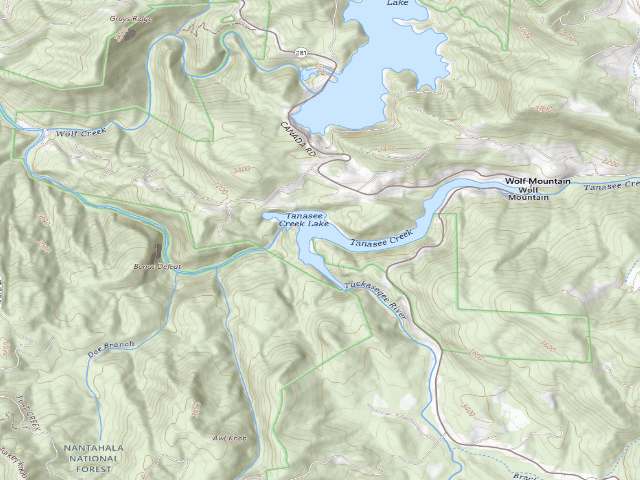 USGS topographic map of Tanasee Lake Dispersed Campsites