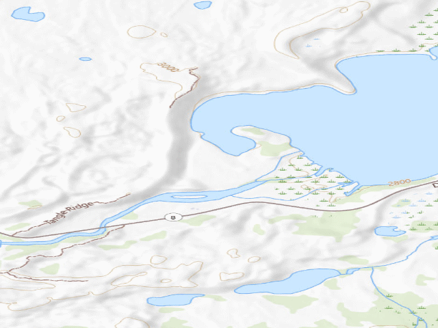 USGS topographic map of Tangle Lakes Campground (Denali Highway MP 21.5)
