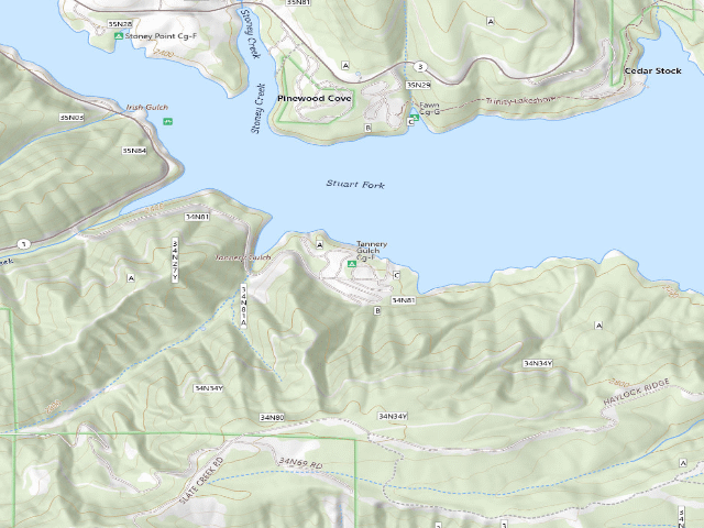 USGS topographic map of Tannery Gulch Cg-F