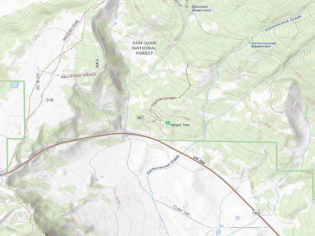 USGS topographic map of Target Tree Campground