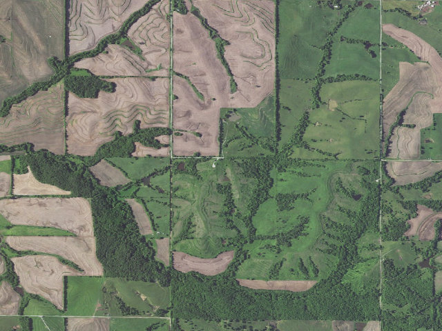 Aerial image of Tarkio Prairie Conservation Area